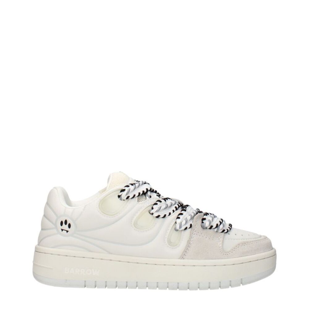 Barrow White Leather Low Top Women's Sneakers